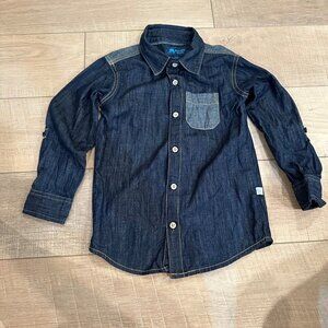 RUGGED BUTTS BOYS LONG SLEEVE DENIM JEAN SHIRT SIZE 5